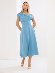 Star by Julien MacDonald Blue Sleeveless Fitted Midi Dress - Image 1 of 5