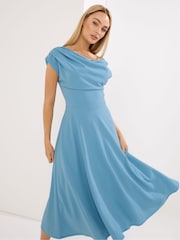 Star by Julien MacDonald Blue Sleeveless Fitted Midi Dress - Image 2 of 5