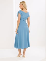 Star by Julien MacDonald Blue Sleeveless Fitted Midi Dress - Image 3 of 5