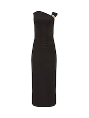 Star by Julien MacDonald Black Asymmetric Shoulder Dress - Image 5 of 5