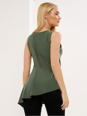 Star by Julien MacDonald Green ITY Button Detail Wrap Top - Image 3 of 5