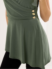 Star by Julien MacDonald Green ITY Button Detail Wrap Top - Image 4 of 5
