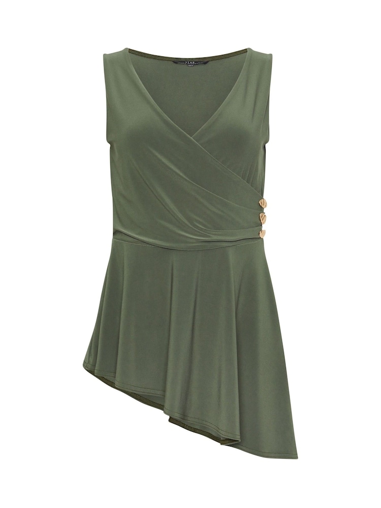Star by Julien MacDonald Green ITY Button Detail Wrap Top - Image 5 of 5 Star by Julien MacDonald Green ITY Button Detail Wrap Top - Image 5 of 5