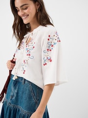 Accessorize White Floral Embroidered Blouse - Image 1 of 4