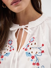 Accessorize White Floral Embroidered Blouse - Image 2 of 4