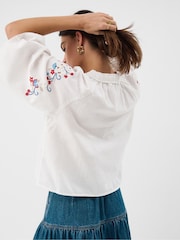 Accessorize White Floral Embroidered Blouse - Image 3 of 4