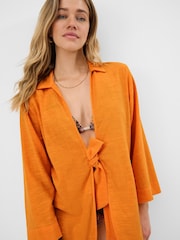 Accessorize Tie Beach Cover Up Shirt - Imagen 2 de 4