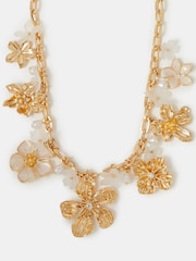 Accessorize Cream Statement Pearl Flower Necklace - Image 1 of 2