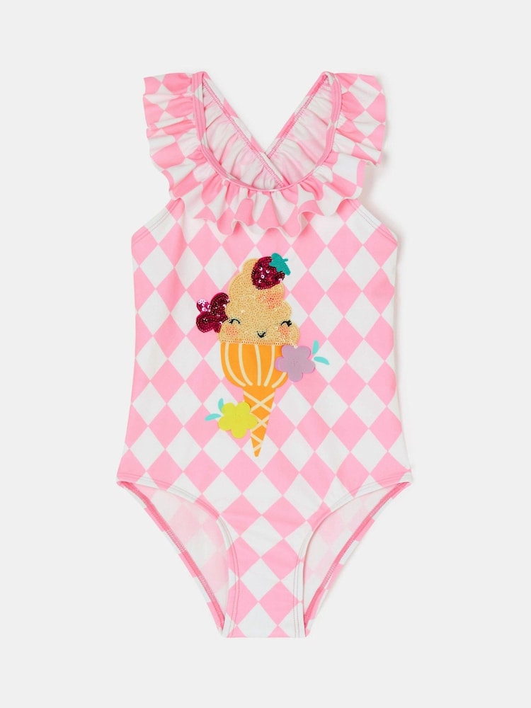 Angels By Accessorize Pink Ice Cream Swimsuit - Image 1 of 2