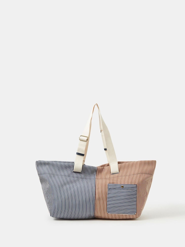 Accessorize Blue Large Stripe Shopper Bag - Image 1 of 3 Accessorize Blue Large Stripe Shopper Bag - Image 1 of 3