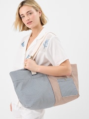 Accessorize Blue Large Stripe Shopper Bag - Image 3 of 3