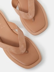 Accessorize Brown Suede Toe Thong Sandals - Image 3 of 3