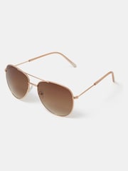 Accessorize Gold Metal Aviator Sunglasses - Image 1 of 2