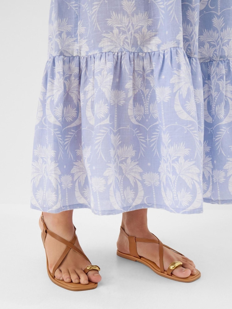 Accessorize Brown Metal Toe Detail Strappy Sandals - Image 1 of 3