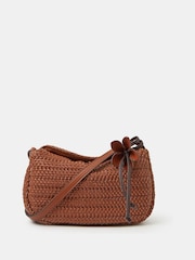 Accessorize Brown Woven Cross-Body Bag - Image 1 of 3