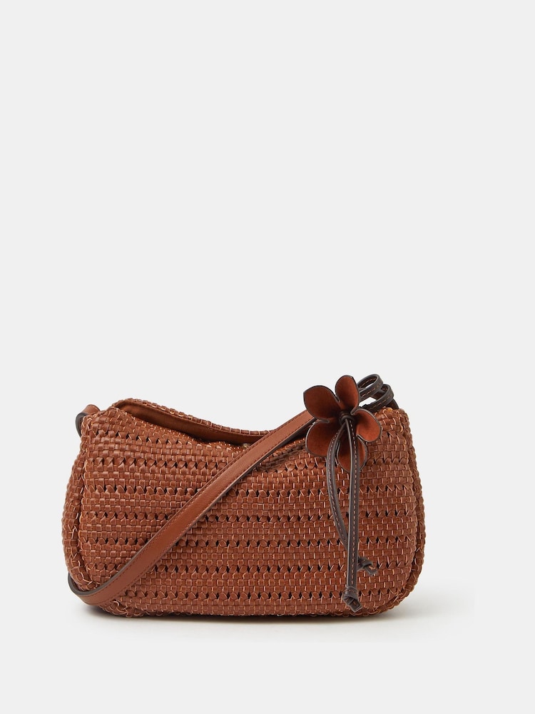 Accessorize Brown Woven Cross-Body Bag - Image 1 of 3