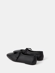 Accessorize Black Tie Leather Ballet Flats - Image 2 of 2