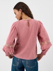 Accessorize Pink Floral Embroidered Ruffle Blouse - Image 2 of 4