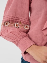 Accessorize Pink Floral Embroidered Ruffle Blouse - Image 3 of 4