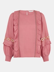 Accessorize Pink Floral Embroidered Ruffle Blouse - Image 4 of 4