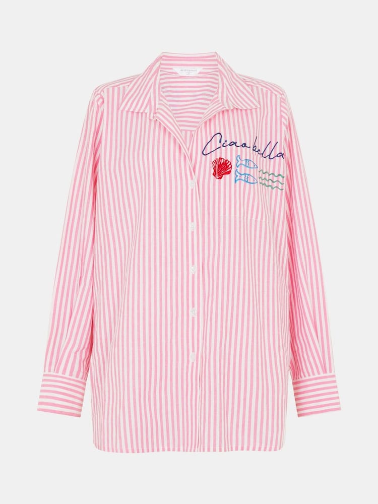 Accessorize Ciao Bella Embroidered Stripe Shirt - Image 5 of 5 Accessorize Ciao Bella Embroidered Stripe Shirt - Image 5 of 5