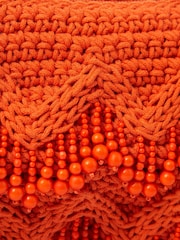 Accessorize Orange Beaded Macramé Cross-Body Bag - Image 2 of 3