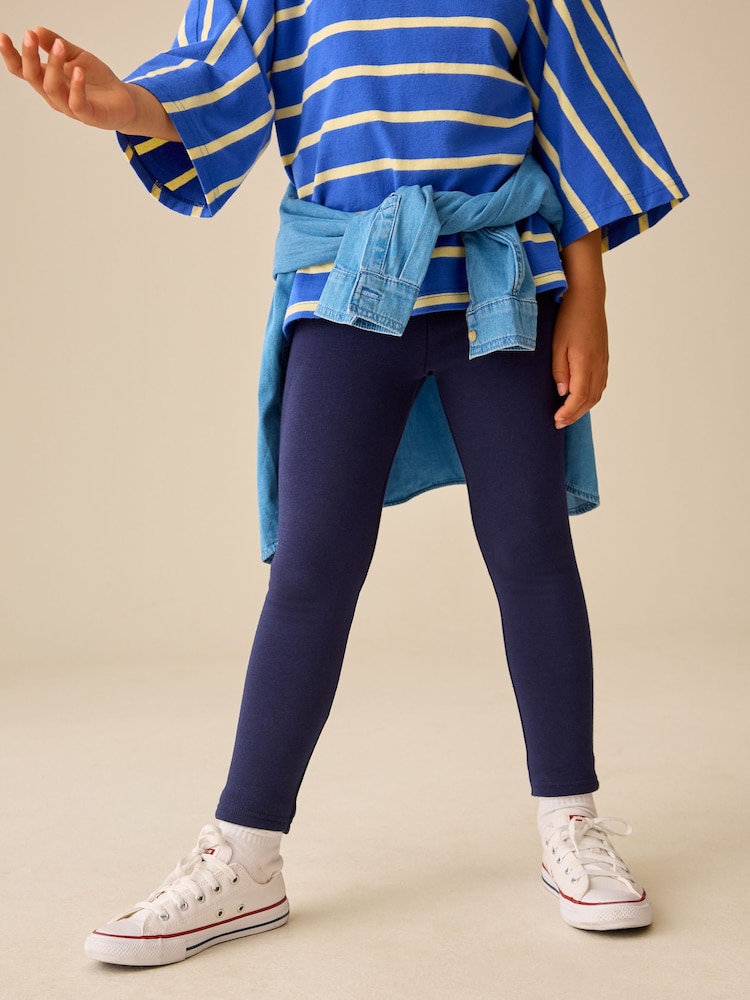 Navy Blue 1 Pack Fleece Lined Cosy Leggings (3-16yrs) - Image 1 of 8 Navy Blue 1 Pack Fleece Lined Cosy Leggings (3-16yrs) - Image 1 of 8