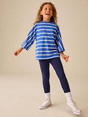 Navy Blue 1 Pack Fleece Lined Cosy Leggings (3-16yrs) - Image 2 of 8