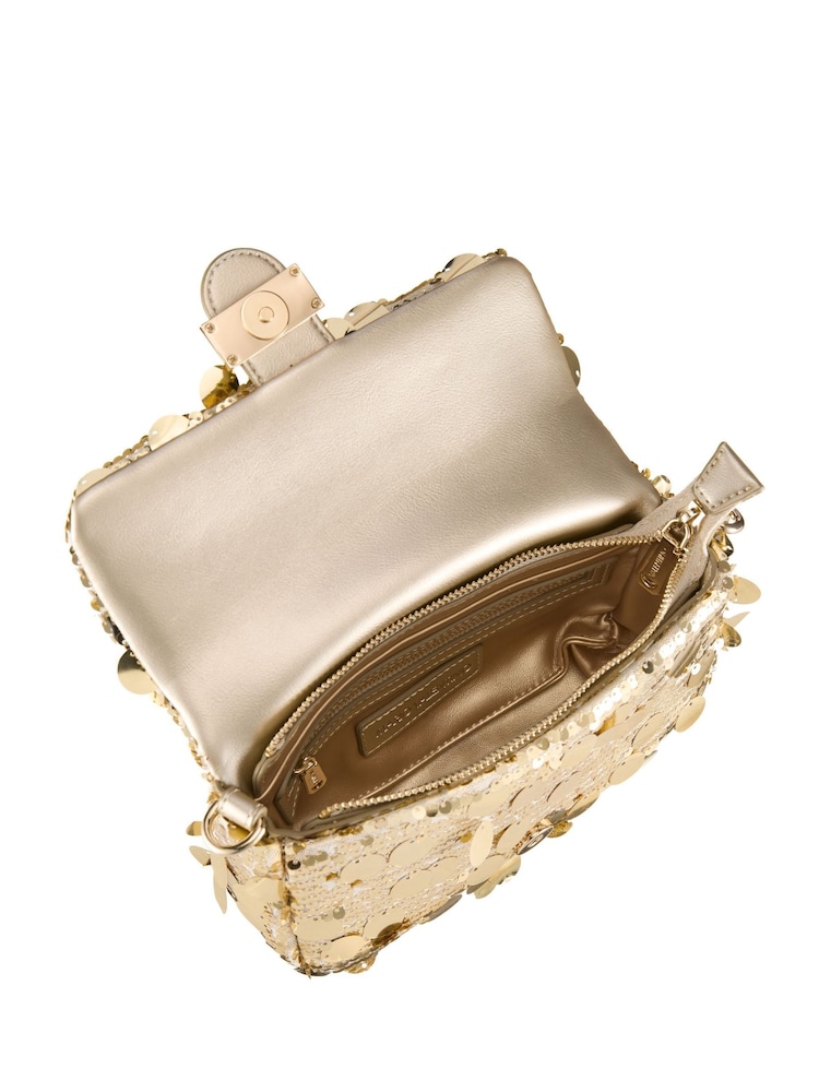 Valentino Gold Sleet Flap Bag - Image 6 of 6 Valentino Gold Sleet Flap Bag - Image 6 of 6