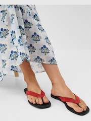 Accessorize Red Suede Toe Thong Sandals - Image 3 of 3