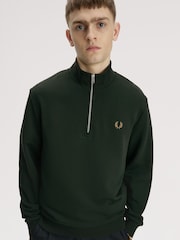 Fred Perry Green Zip Sweatshirt - Image 1 of 2