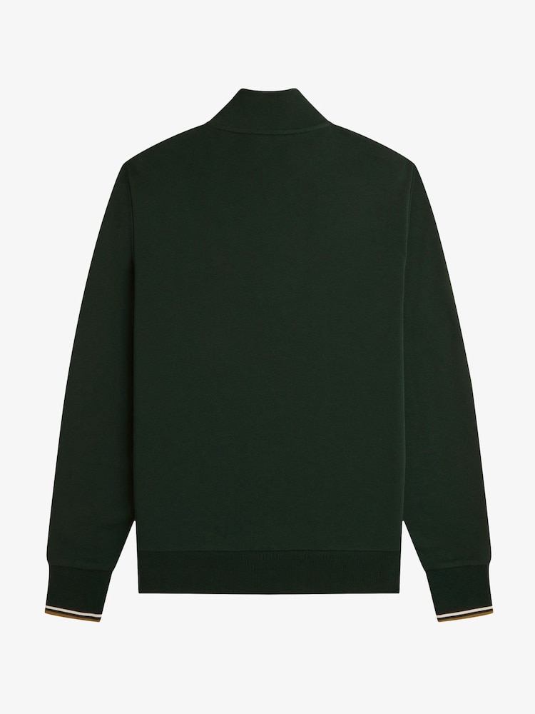 Fred Perry Green Zip Sweatshirt - Image 2 of 2 Fred Perry Green Zip Sweatshirt - Image 2 of 2