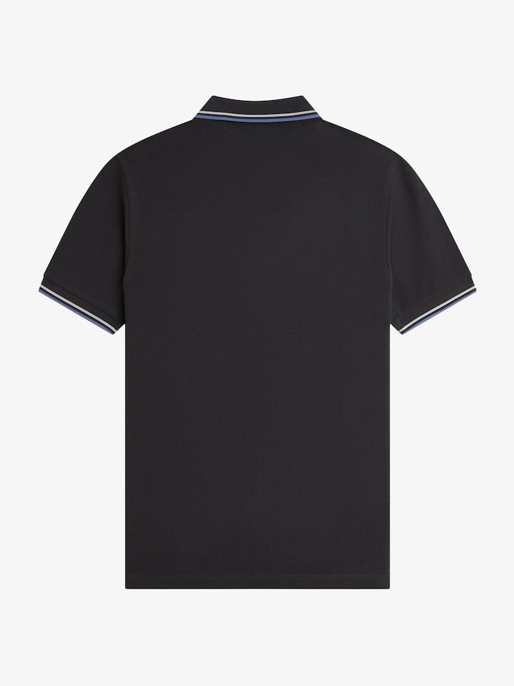 Fred Perry Grey Tipped Short Sleeve Polo Shirt - Image 5 of 5