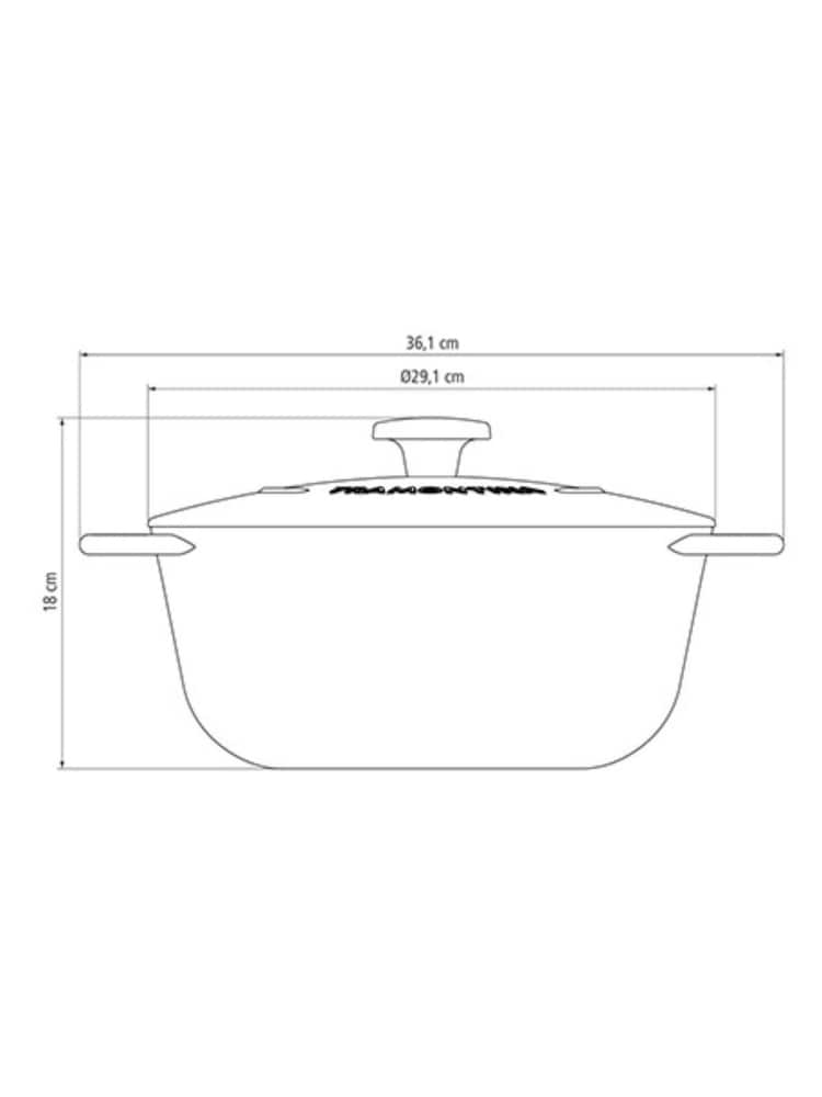 Tramontina Black Enamelled Cast Iron Casserole Dish 28cm - Image 6 of 6 Tramontina Black Enamelled Cast Iron Casserole Dish 28cm - Image 6 of 6