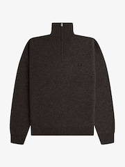Brun - Fred Perry Merino Wool Funnel Neck Jumper - Bilde 4 av 5