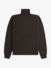 Brun - Fred Perry Merino Wool Funnel Neck Jumper - Bilde 5 av 5