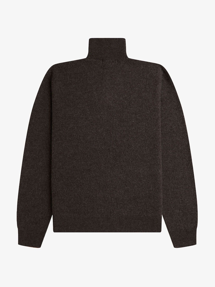 Brun - Fred Perry Merino Wool Funnel Neck Jumper - Bilde 5 av 5