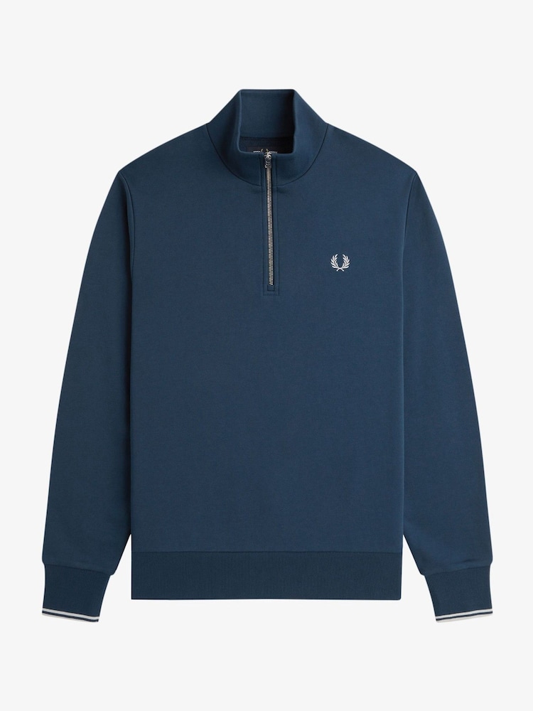 Buy Fred Perry Blue Half Zip Sweatshirt from Next Australia