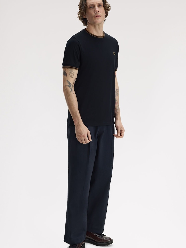 Fred Perry Blue Twin Tipped T-Shirt - Image 2 of 5