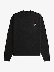 Fred Perry Grey Merinowool Saddlesleeve Jumper - Image 4 of 5