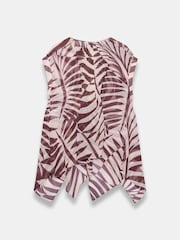 Mint Velvet Red Print Sheer Tunic Top - Image 7 of 7