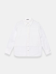 Mint Velvet White Linen Sheer Panel Shirt - Image 7 of 8