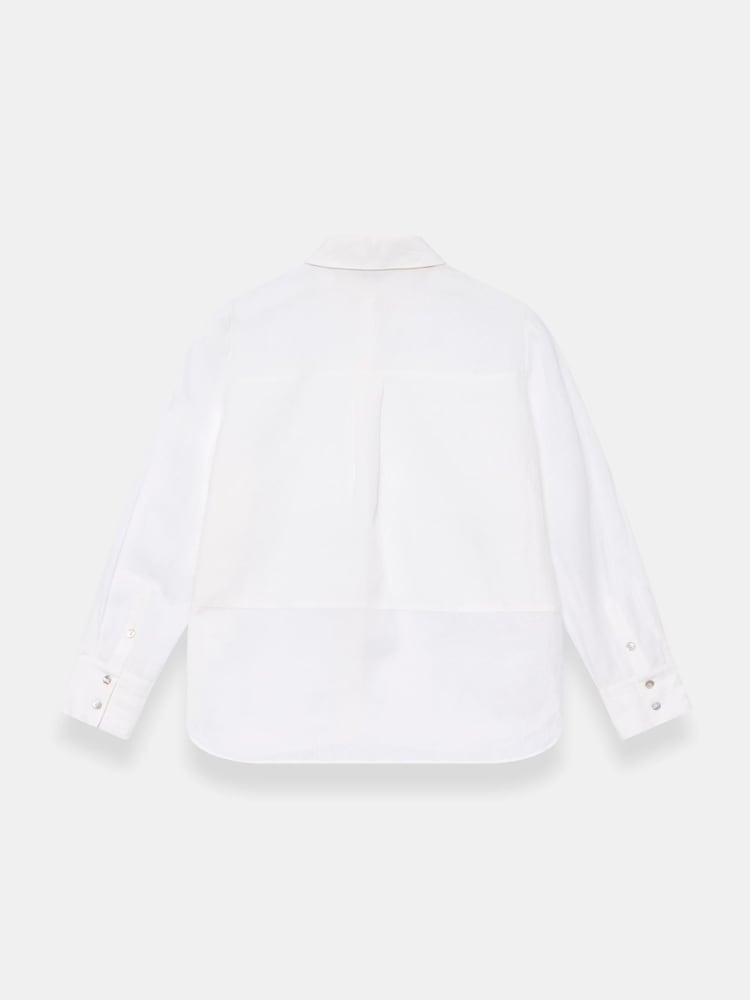 Mint Velvet White Linen Sheer Panel Shirt - Image 8 of 8