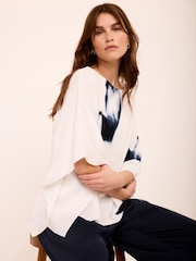 Mint Velvet Blue Floral Print Batwing Top - Image 2 of 8