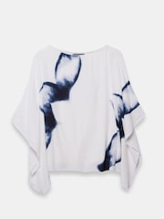 Mint Velvet Blue Floral Print Batwing Top - Image 7 of 8