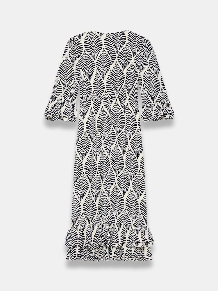 Mint Velvet Blue Printed Ruffle Detail Midi Dress - Image 8 of 8 Mint Velvet Blue Printed Ruffle Detail Midi Dress - Image 8 of 8