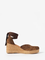 Mint Velvet Brown Amelia Woven Espadrille Wedges - Image 1 of 3