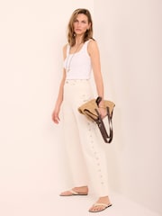 Mint Velvet White Floral Embroidered Jeans - Image 2 of 8