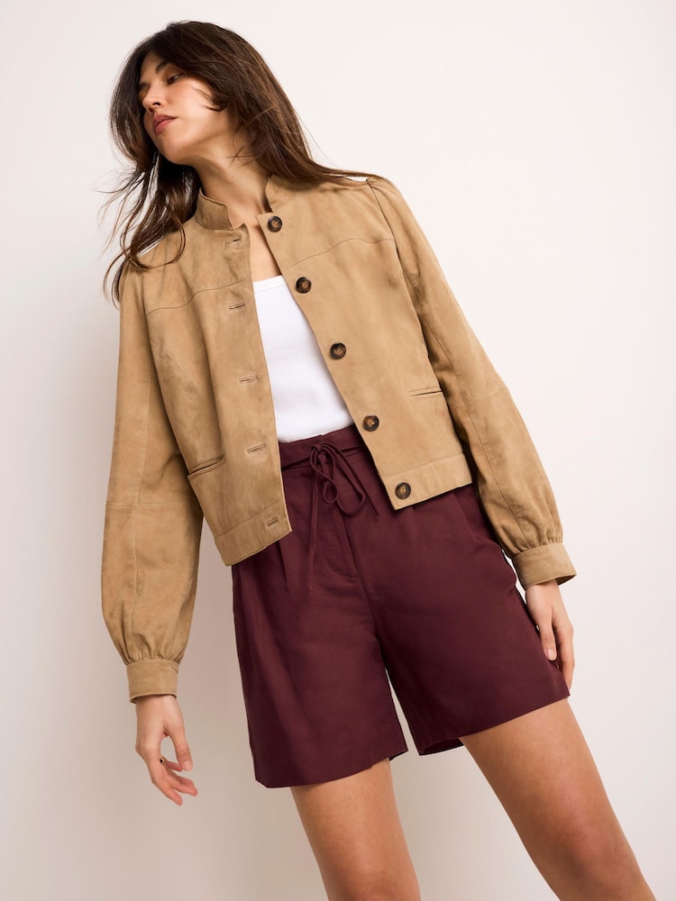 Mint Velvet Red Linen Blend Shorts - Image 1 of 8