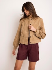 Mint Velvet Red Linen Blend Shorts - Image 2 of 8